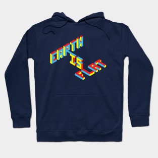 Earth is Flat 3D Text Hoodie